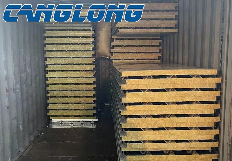 Steel Food Warehouse Rock Wool Sandwich Panel