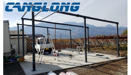 Installation of metal carport workshop in Japan