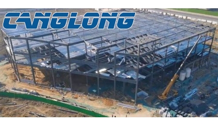 Three-storey steel structure building construction project