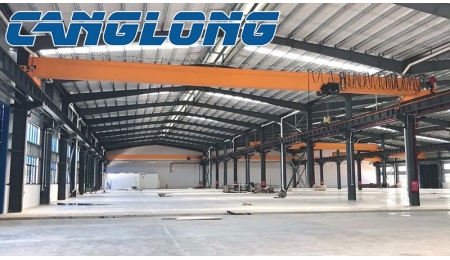 Factory building structural design with cranes