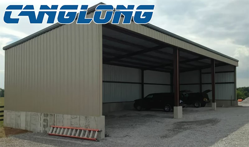 single slope steel structure garage