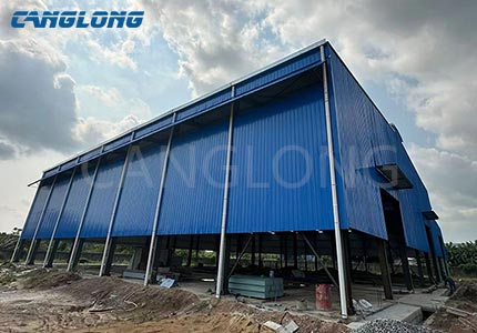 Gabon 44x42m steel warehouse building