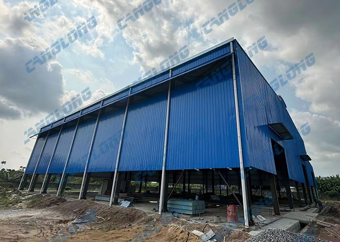 Gabon 44x42m steel warehouse building