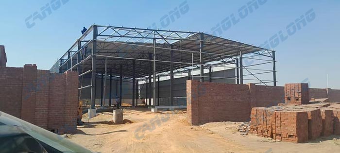 Zimbabwe 56x25x8m steel warehouse