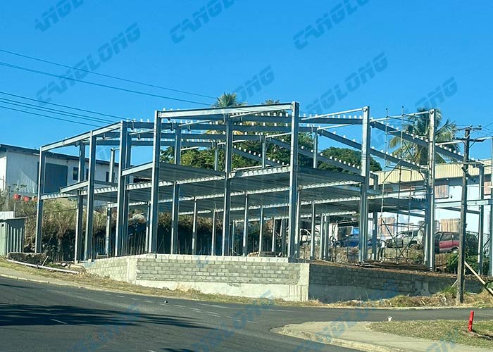 Fiji 2-story steel warehouse construction