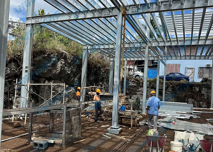 Fiji 2-story steel warehouse construction